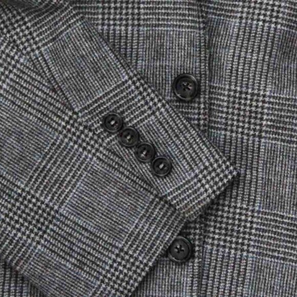 Brooks Brothers Own Make Gray Thick Wool Flannel Winter Suit Plaid Size 50R - Picture 7 of 8